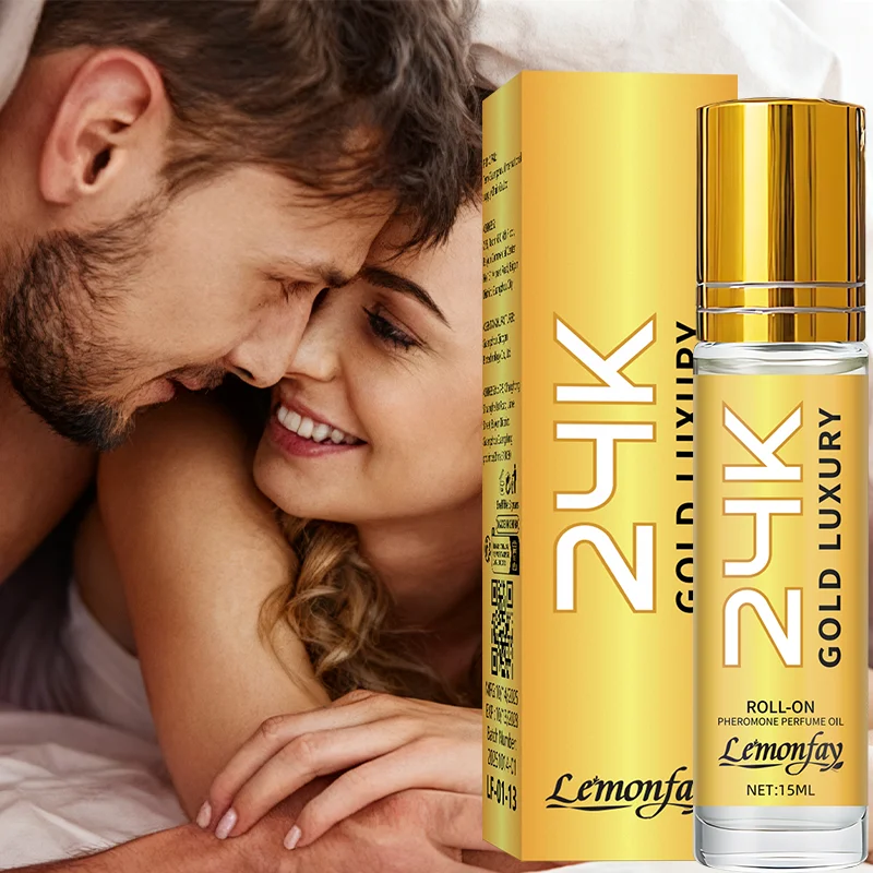 레몬페이 24K 골드 럭셔리 페로몬 향수 오일 - 15ml 롤온, 남녀공용 휴대용 지속력 좋은 향수