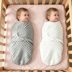 1Pc 아기 도트무늬 속싸개, 신생아 안티-스터틀 속싸개, 3D 도트무늬 플리스 속싸개, 수면 보조용 소프트 터치, 따뜻하고 피부 친화적인 신생아 수면 가방