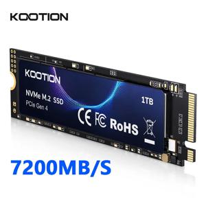 KOOTION 1TB NVMe M2 SSD (방열판 포함) M.2 Gen4 내장형 솔리드 스테이트 드라이브 정품 PCIe 4.0x4 2280 하드 디스크 (PS5, 노트북, PC용)