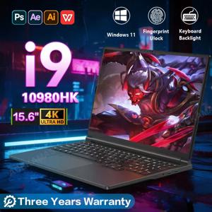 15.6인치 게이밍 노트북 인텔 코어 i9 10980HK 윈도우 11 프로 노트북 PC 게이머용 16GB DDR4 1TB SSD IPS 1920*1080 지문인식 컴퓨터