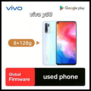 VIVO Y50 4G 스마트폰 글로벌 펌웨어 스냅드래곤 665 옥타 코어 6.53인치 5000mAh 8GB 128GB 16.0MP 카메라 Y 5 중고폰