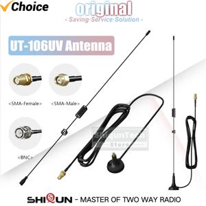 UT-106UV 자동차 라디오 안테나 듀얼 밴드 모바일 자석 안테나 BNC SMA-여성 SMA-남성 커넥터 U VHF 144/430Mhz For Baofeng UV5R