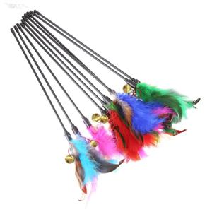 5개/세트 고양이 장난감 막대기, 화려한 깃털 닭털 고양이 막대기, 벨이 달린 휴대용 창의적인 패션 신기한 애완 고양이 용품