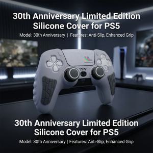 한정판 PS5 컨트롤러 실리콘 커버 30주년 기념 터치 스크린 스티커 포함 PlayStation5 컨트롤러 쉘 액세서리