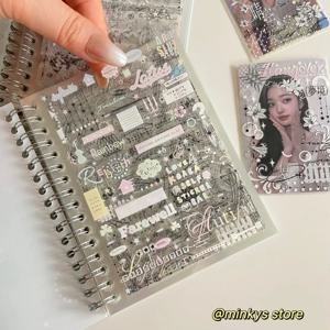 오리지널 32매 PET 투명 스티커북 한국 스크랩북킹 스티커 저널 핸드북 문구용