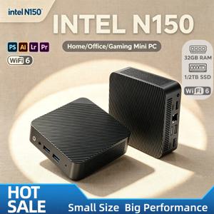 인텔 N150 미니 PC 16GB DDR4 512GB M.2 NVMe SSD 트리플 4K 출력 WiFi6 BT 5.2 저소음 쿨링 사무실/가정용 데스크탑 프로 초고속