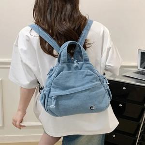 레트로 데님 더블 숄더백 여성용 고급 다기능 핸드백 대용량 캐주얼 다용도 여행 크로스백