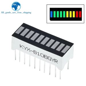 TZT 1/3/5PCS 10 그리드 디지털 세그먼트 LED 라이트 바 슈퍼 밝은 2 빨간색 + 3 노란색 + 4 녹색 + 1 파란색 빛 플랫 튜브 B10BRYGB