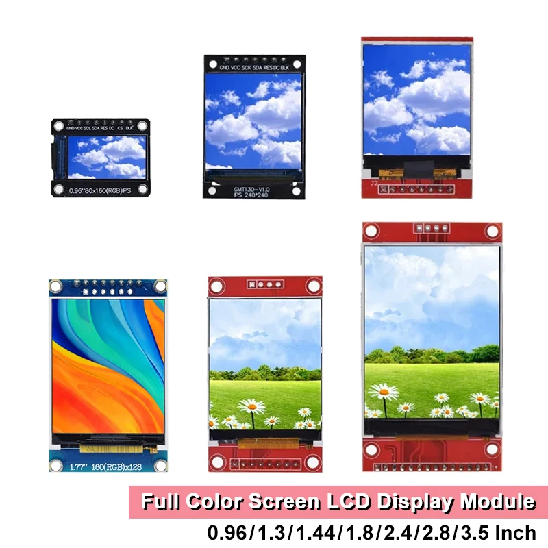TZT TFT 디스플레이 0.96/1.3/1.44/1.8/2.4/2.8/3.5 인치 TFT 풀 컬러 스크린 LCD 모듈 ILI9341 Arduino 용 드라이버 인터페이스 SPI