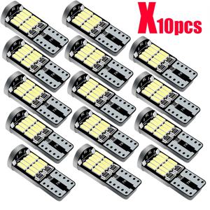 10pcs Led Canbus W5W T10 194 자동차 전구 26SMD 4014 자동 높은 밝은 웨지 번호판 클리어런스 돔 도어 램프
