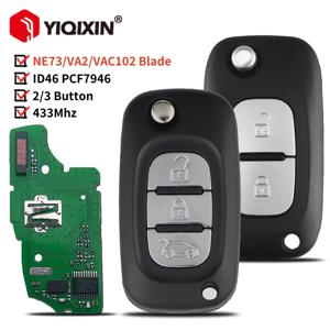 433Mhz ID46 칩 리모트 자동차 키 (르노 클리오 3, 캉구, 세닉 마스터, 모두스, 트윙고, 메간 3, 비바로, 모바노, 트래픽 2006-2016)