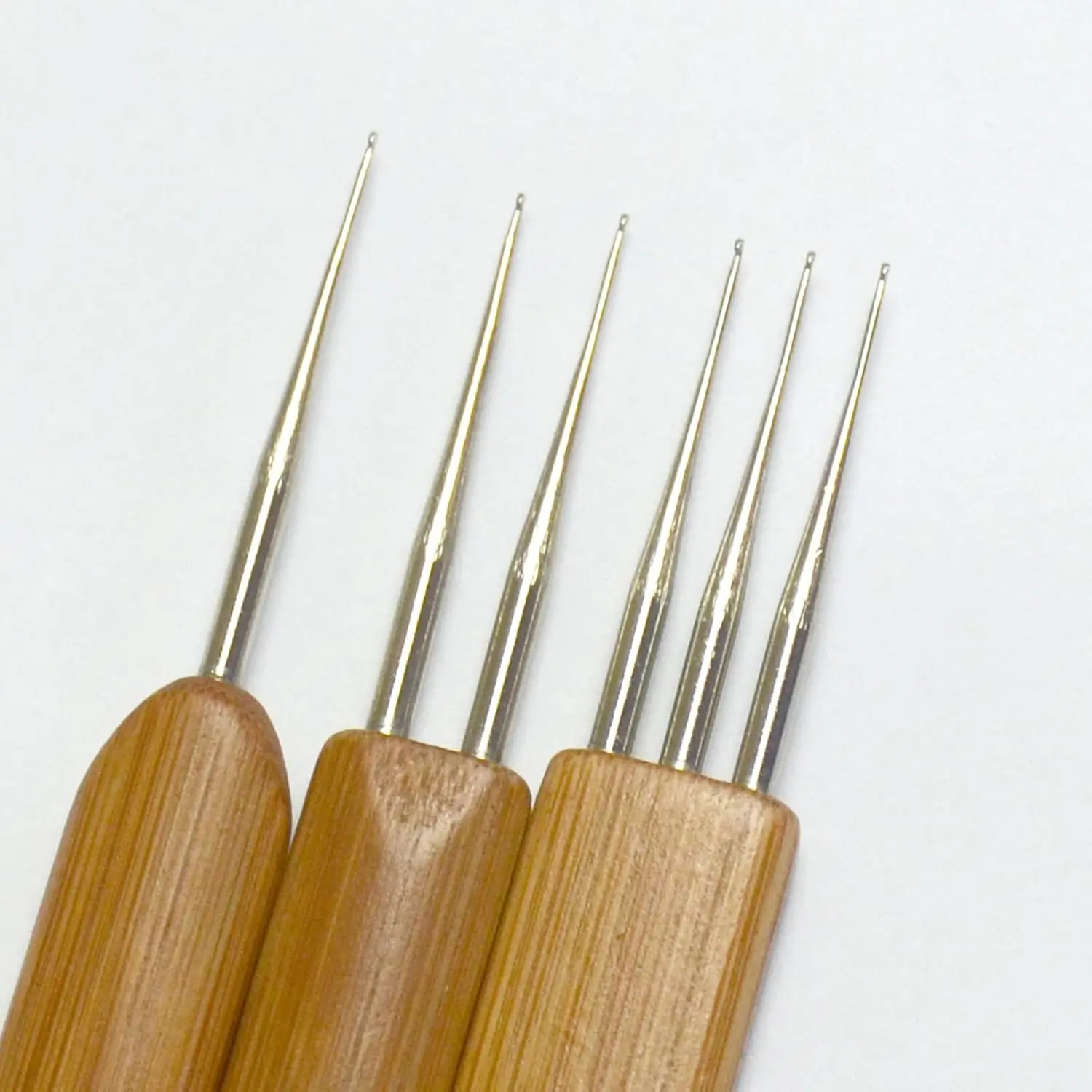 3개/세트 0.75mm 드레드락 크로셰 훅 헤어용 드레드락 바늘 도구 브레이드 대나무용