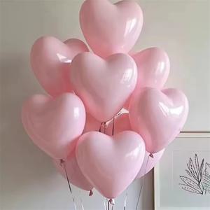 20개 10인치 핑크 마카롱 하트 모양 라텍스 풍선 생일 파티 장식 웨딩 발렌타인데이 장식 어린이 샤워 글로보스