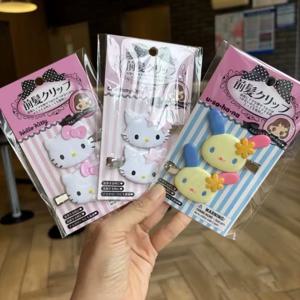 2개/세트 여성 패션 산리오 헬로키티 버니 심리스 사이드 헤어 클립 만화 앞머리 클립 헤어 액세서리