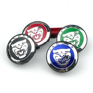 4개 58mm 자동차 휠 센터 캡 블루 개조 허브 커버 재규어 XF XJ-S XJ-6 X-Type XE S-Type F-Type XK8 XK XFR 액세서리