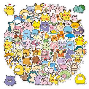 50/100PCS Kawaii 애니메이션 포켓몬 스티커 피카추 데칼 DIY 노트북 수하물 스케이트 보드 전화 만화 아이 장난감 선물 스티커