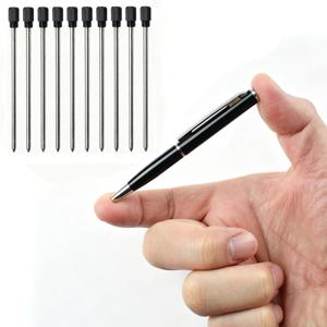 컴팩트 접이식 트위스트 볼펜 미니 포켓 사이즈 금속 볼펜 검정색 파란색 교체 가능 리필 0.7mm 여행용