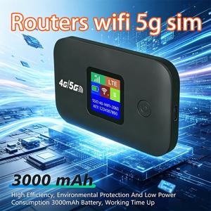 4G 5G WiFi 6 모바일 핫스팟 라우터 (SIM 카드 슬롯 포함) 휴대용 무선 라우터 (가정 및 여행용) 10명 사용 가능 WiFi 5G SIM 라우터