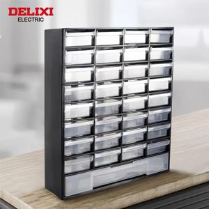 DELIXI ELECTRIC 33칸 공구 보관 캐비닛, 소형 부품용 투명 서랍이 있는 벽걸이형 플라스틱 보관함