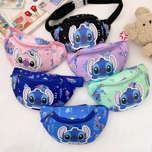 1pc 디즈니 스티치 크로스바디 백, 다용도 허리 가방, 핸드백, 귀여운 만화 숄더백, 외출용 대용량 가방