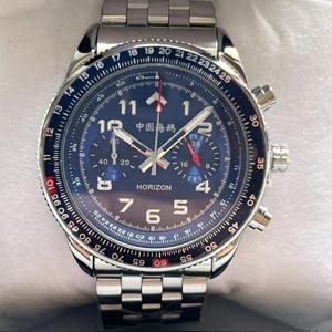 커플 시계 신제품 42mm 1963 공군 조종사 크로노그래프 스테인레스 스틸 레트로 밀리터리 쿼츠 방수 손목시계