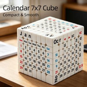캘린더 7x7 큐브, 성인용 스피드 큐브, 시간 및 캘린더 매직 큐브, 퍼즐 큐브, 7x7x7 UV 프린팅 엘리먼트 큐브
