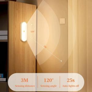 무선 LED 모션 센서 램프 USB 충전식 자석 부착형 야간 조명 (옷장, 방, 주방, 통로, 튜브 감지기 전구)
