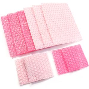10PC 핑크 심장 거품 쿠션 포장 패딩 거품 포장 필름 방충격 거품 목록 부대 종이 포장 취약한 압력