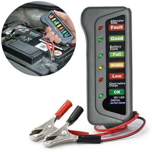 12V 디지털 발전기 테스터 6 LED 라이트 디스플레이 자동차 진단 도구 자동차 배터리 테스터 자동차 트럭용 12V 75AH 90AH 100AH