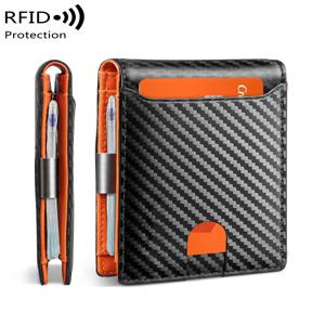 미니멀리스트 남성용 지갑 다기능 RFID 차단 전면 포켓 휴대용 카드 홀더 단색 대용량 11 카드 지갑