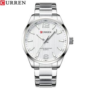 CURREN 8434 패션 브랜드 남성용 시계 방수 야간 조명 우아한 비즈니스 스테인리스 스틸 스트랩 남성용 선물 시계 Reloj Hombre