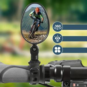 1/2PC 자전거 거울 360 학위 조절 회전식 핸들 바 거울 와이드 사이클링 후면보기 미러 Accesorios Bycicle 액세서리