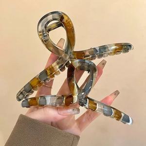 우아한 리본 모양 집게핀 심플 스타일 안정적인 그립 집게핀 헤어핀 포크 스틱 헤어 DIY 액세서리 헤어 스타일링