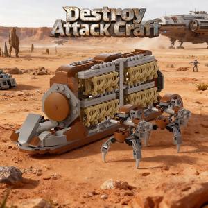 520+피스 플래툰 공격기 조립 블록 우주 전쟁 디스트로이어 드로이드 군대 세트 DIY 블록 장난감 성인용 생일 선물