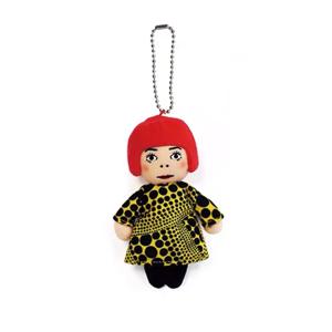 10cm 새로운 Yayoi Kusama 휴머노이드 폴카 도트 얼굴 없음 남자 키 체인 가방 장식 플러시 장난감 펜던트 매달려