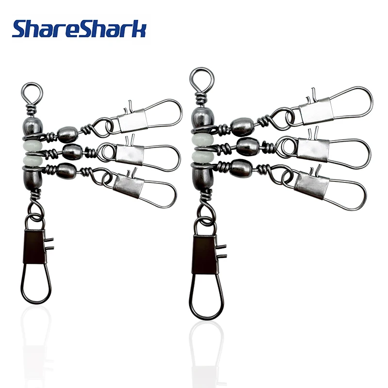 ShareShark 10개입 4/6/8/10 사이즈 오징어 지깅 루어 스위벨 낚시 베어링 롤링 스위벨 솔리드 링 낚시 연결기 낚시 액세서리