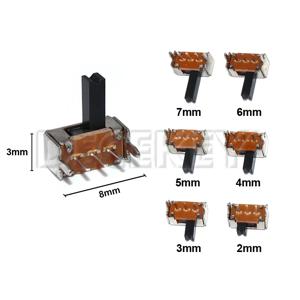 20 개/몫 6 크기 SK12D07 토글 스위치 3Pin PCB 2 위치 1P2T SPDT 소형 슬라이드 사이드 노브 SK12D07VG4