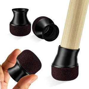 16PCS 원형 의자 다리 보호대 실리콘 의자 다리 캡 두꺼운 펠트 바닥 미끄럼 방지 가구 발 패드 (하드우드 바닥용)