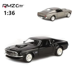 1/36 포드 머스탱 보스 429 어린이용 장난감 자동차 RMZ CiTY 다이캐스트 미니어처 자동차 모형 풀백 디스플레이 컬렉션 소년용 선물