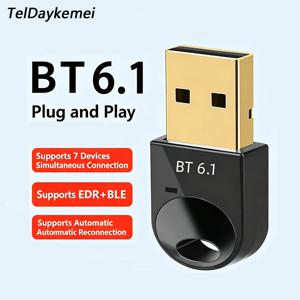 USB 블루투스 6.1/5.4/5.3/5.1 어댑터 PC 노트북 컴퓨터용 무선 동글 블루투스 어댑터 마우스 키보드 지원