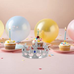 4개 어린이용 왕관 파티 선물, 보석 장식 왕관, 생일 모자, 코스튬 놀이, 왕자 티아라