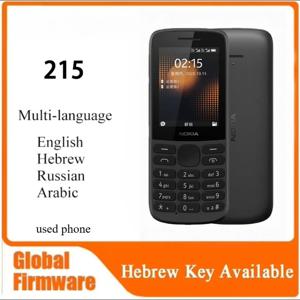 잠금 해제된 오리지널 215 4G 2020 피처폰 듀얼 SIM 2.4인치 화면 1150mAh 배터리 러시아어 아랍어 히브리어 키패드 핀란드 제조