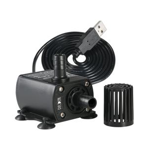 USB DC5V 초저소음 미니 브러시리스 워터 펌프 방수 잠수형 분수 어항 순환 250L/H 리프트 200cm