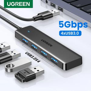 유그린 USB3.0 허브 4포트 USB-A 스플리터 슬림 USB 확장기 (마우스, 키보드, 플래시 드라이브, U 디스크, 프린터, 노트북, PC, PS5, Xbox용)
