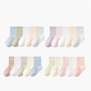 5 짝/몫 얇은 메쉬 신생아 아기 양말 유아 면화 뼈없는 부드러운 양말 소녀와 소년 봄/여름 학생 양말 0-8Y