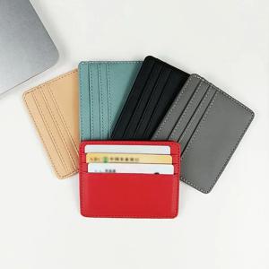 1개입 PU 가죽 ID 카드 홀더 캔디 컬러 은행 신용 카드 케이스 다중 슬롯 슬림 지갑 여성 남성 명함 케이스