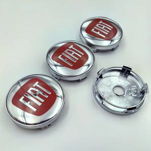 4개 60mm 피아트 로고 자동차 휠 센터 캡 허브 커버 배지 스타일링 액세서리 실버 또는 블랙 피아트 호환