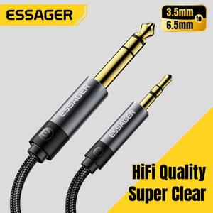 Essager 3.5mm ~ 6.5mm 오디오 잭 케이블 (컴퓨터, 노트북 헤드셋, 사운드 카드, 휴대폰, DVD 앰프용) 남성-남성 오디오 케이블