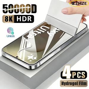 삼성 갤럭시 S26 S25 S24 S23 S22 S21 S20 울트라 플러스용 하이드로겔 필름 4개, 삼성 S23 S20 S21 FE HD 필름용 스크린 보호필름