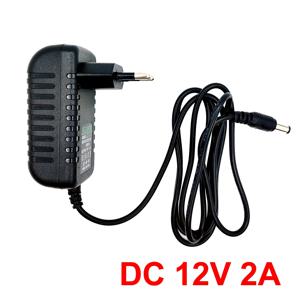 전원 어댑터 DC 12V 2A 출력 AC 100-240V 입력 공급 충전기 EU/US 12V 어댑터 변환 플러그 (카메라, DVR, LED, 로봇, LED용)